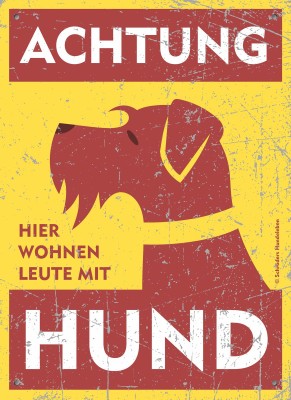 Schilderhund - Comic Warnschild